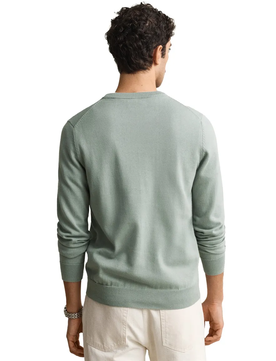 Gant trui turquoise ronde hals