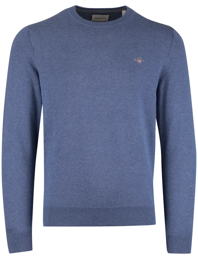 Trui Gant blauw ronde hals normale fit