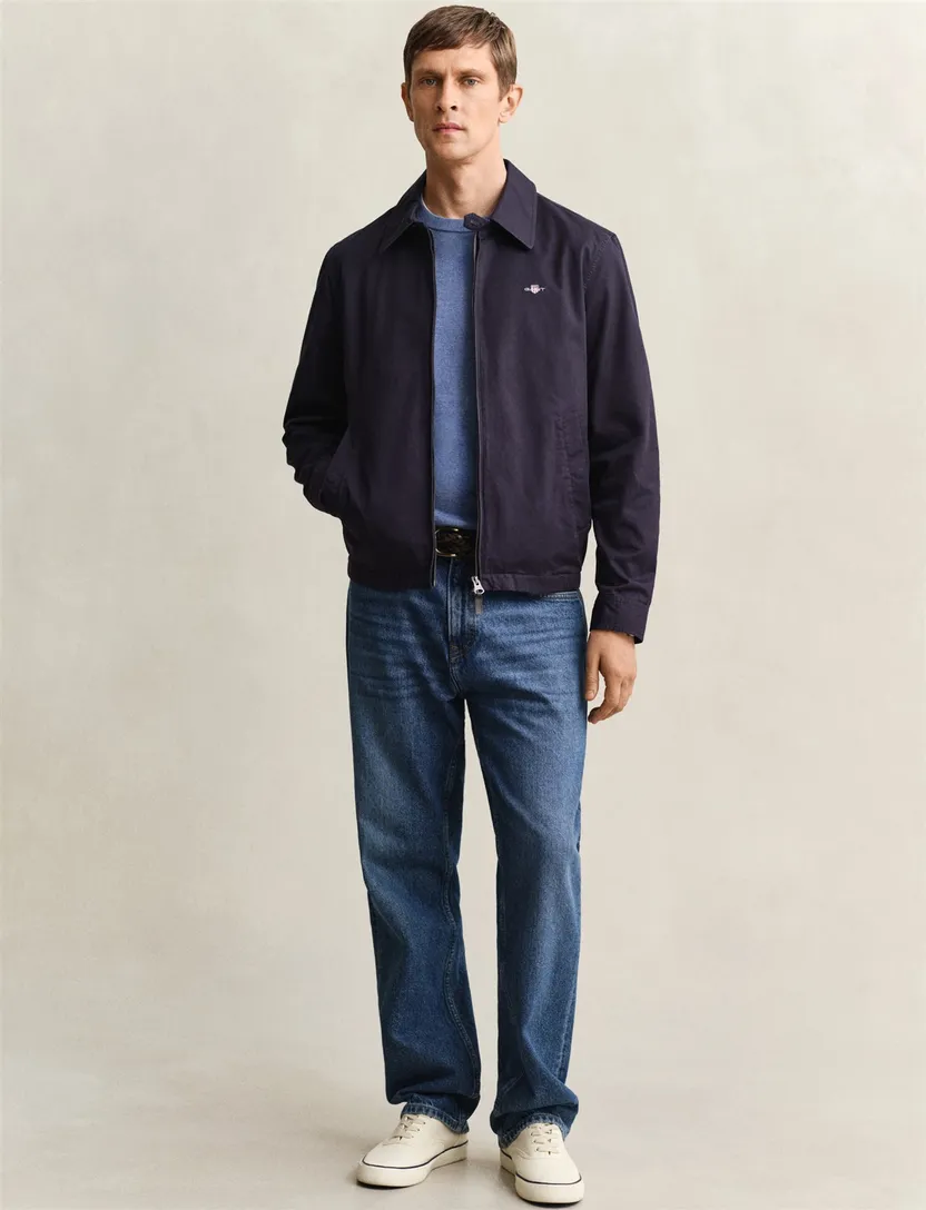 Trui Gant blauw ronde hals normale fit