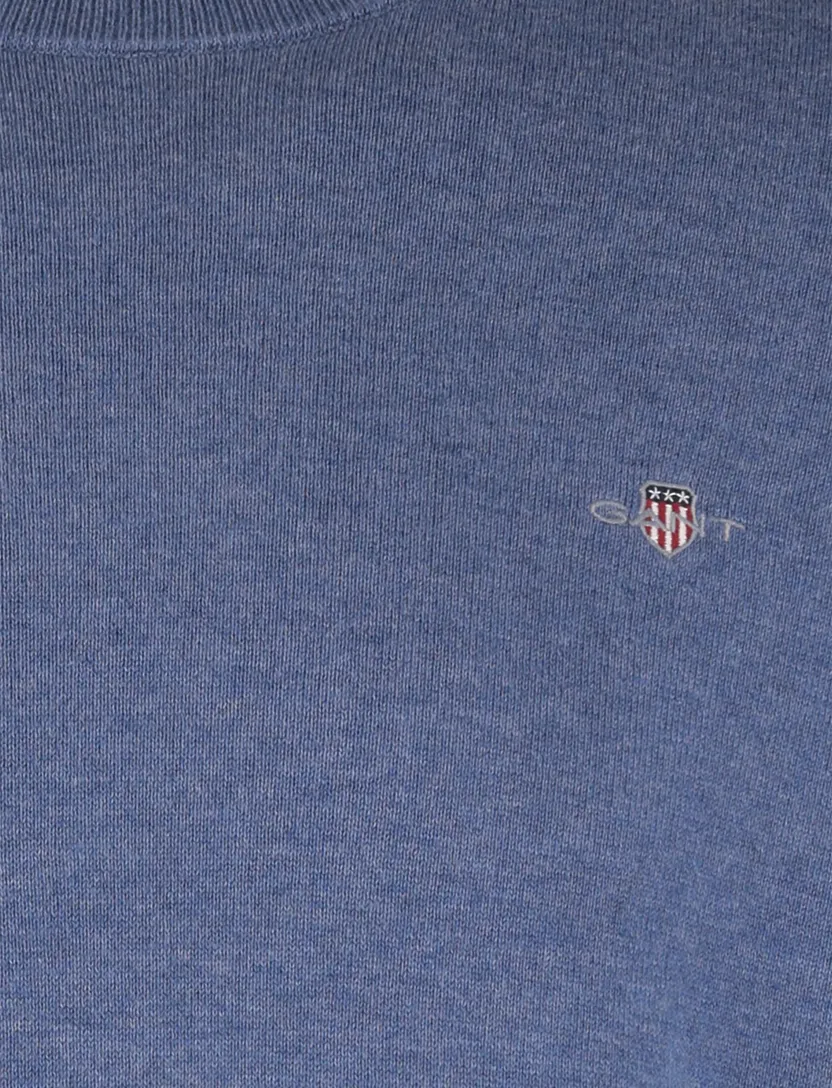 Trui Gant blauw ronde hals normale fit
