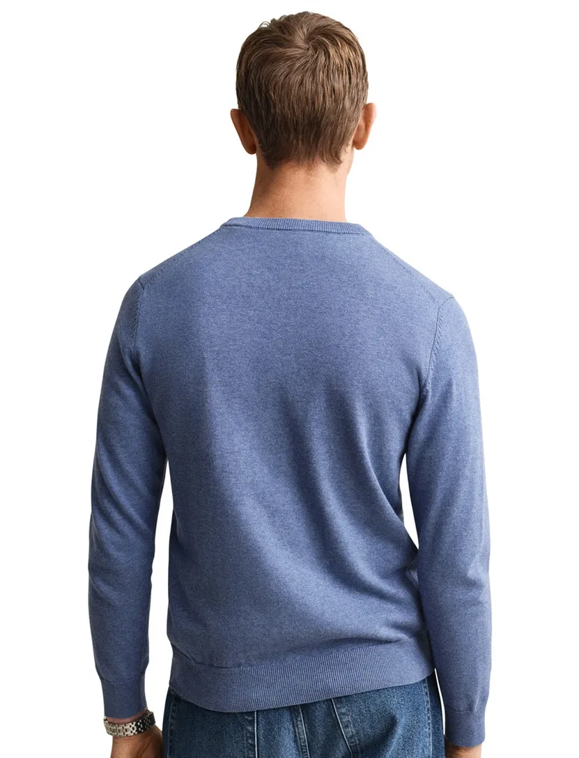 Trui Gant blauw ronde hals normale fit