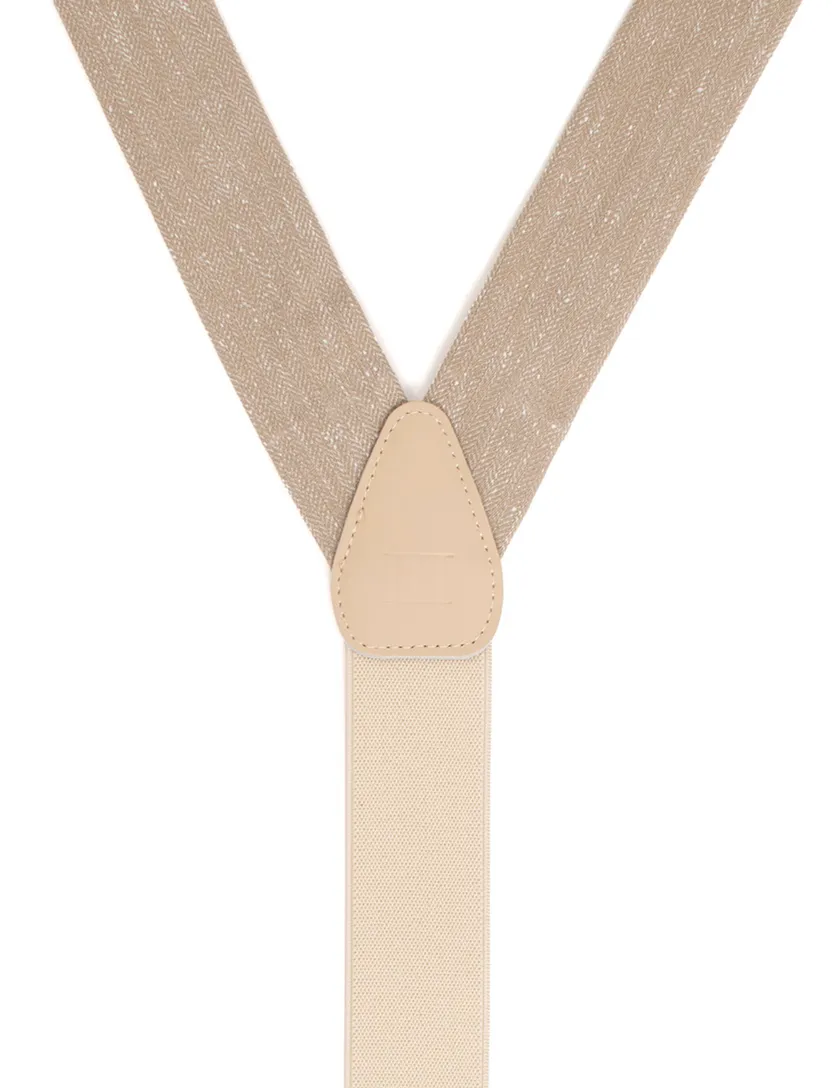 Tresanti bretels beige zilveren hardware