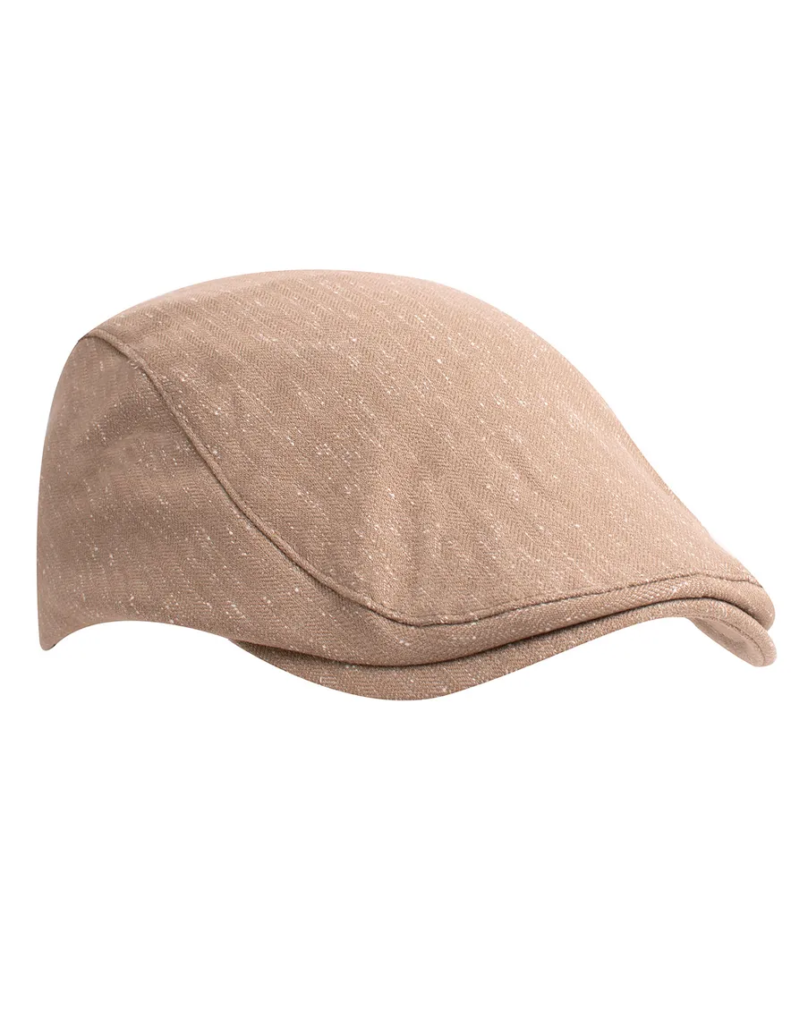 Tresanti Beige flat cap met lichte structuur