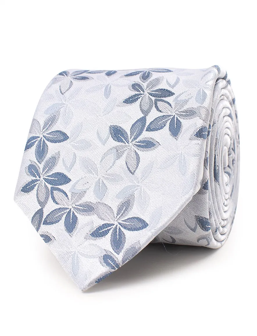 Tresanti stropdas blauw bloemen print zijde