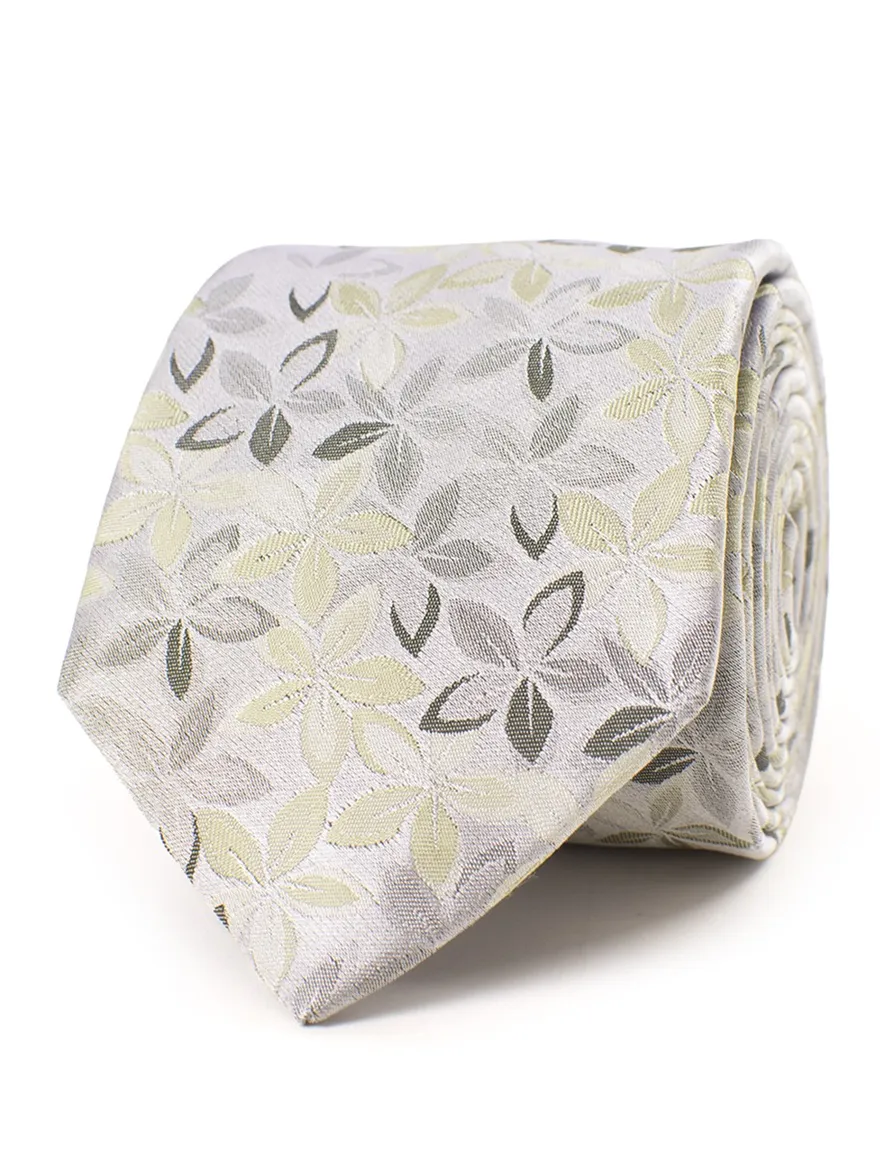 Tresanti stropdas groen bloemen print zijde