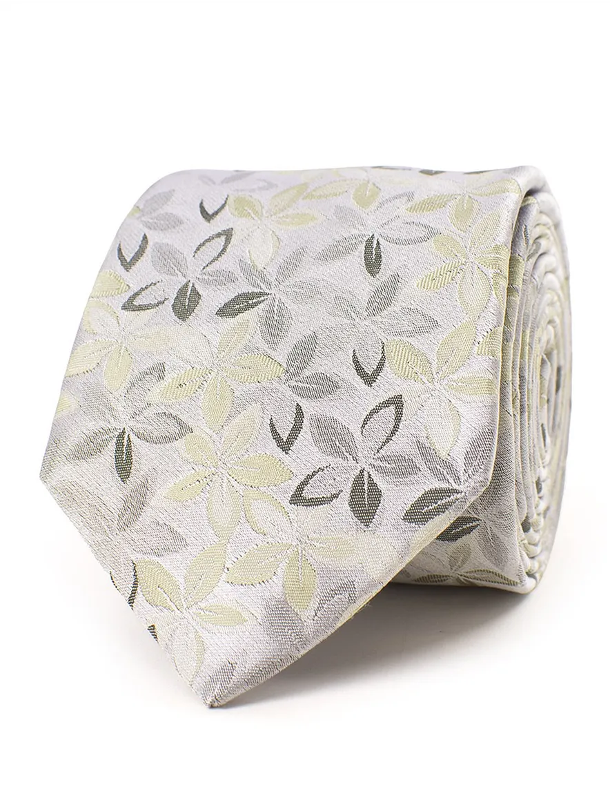 Tresanti stropdas groen bloemen print zijde