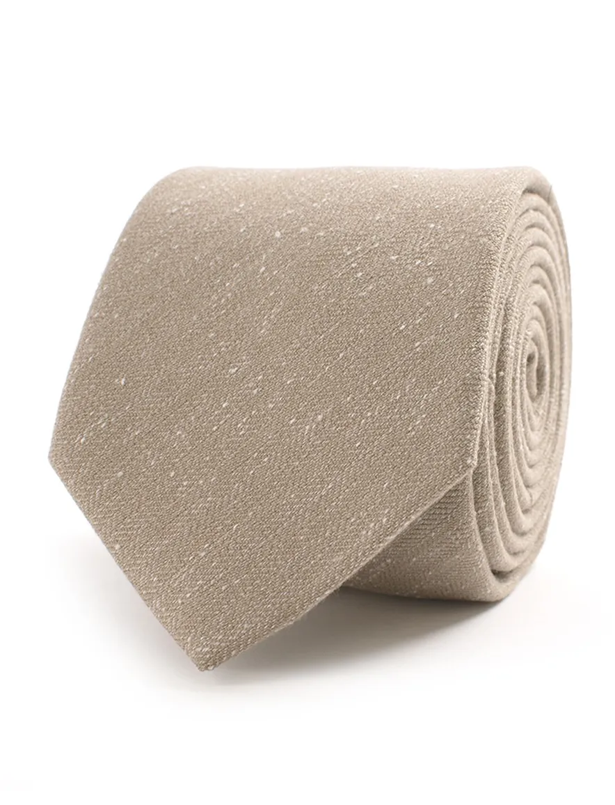 Tresanti stropdas beige vissengraad patroon