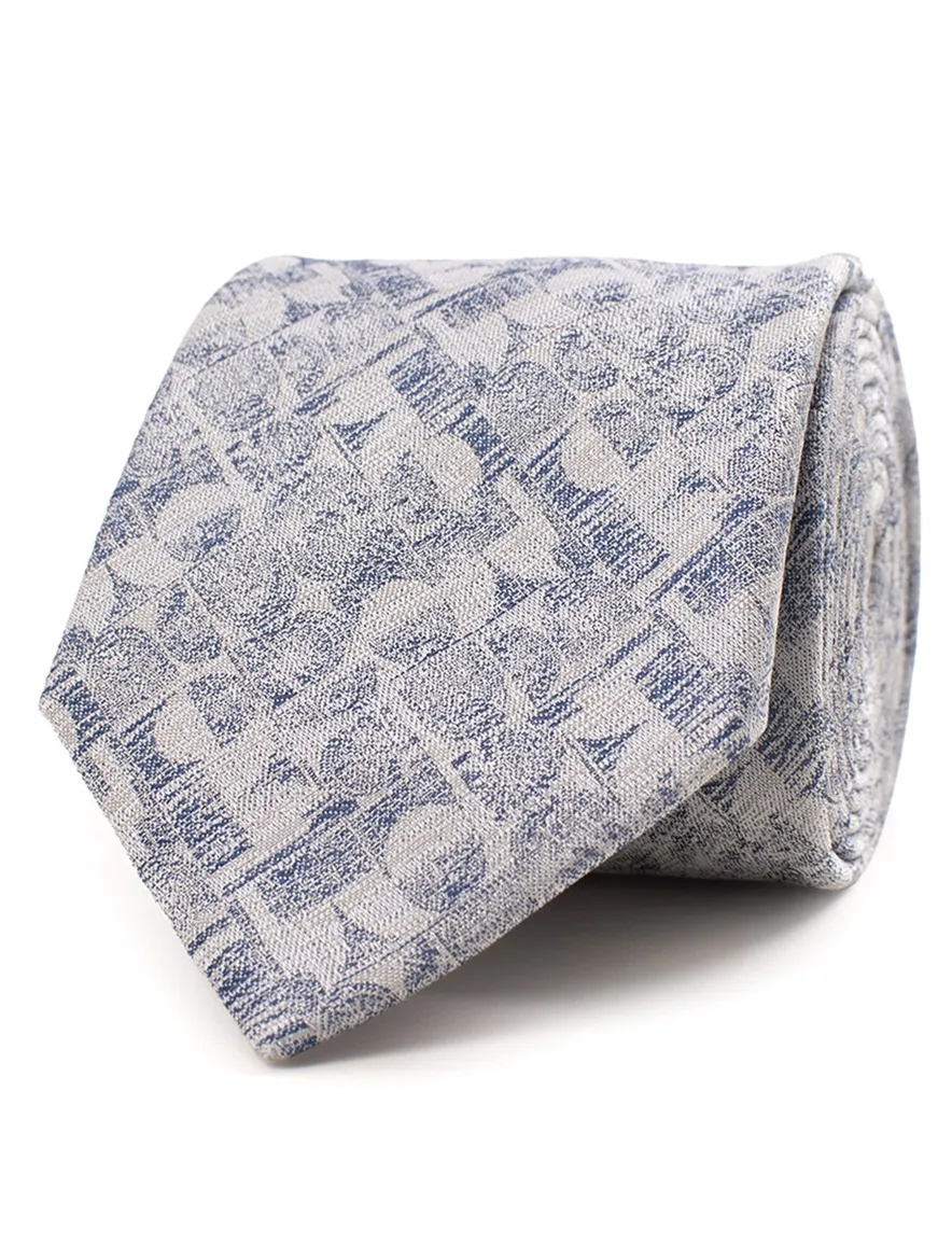 Tresanti stropdas donkerblauw geprint