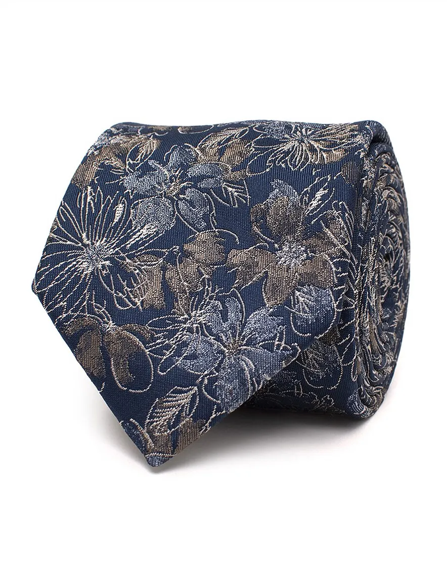 Tresanti stropdas blauw bruine print