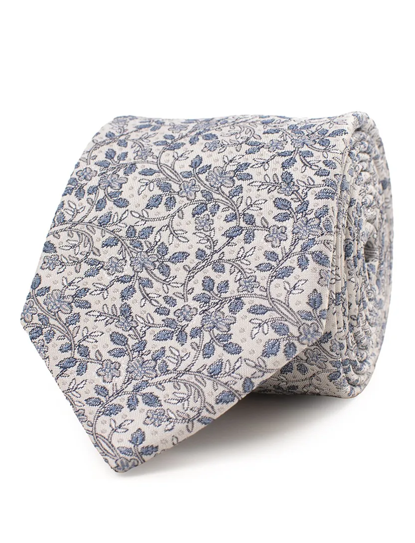 Tresanti stropdas blauw geprint zijde