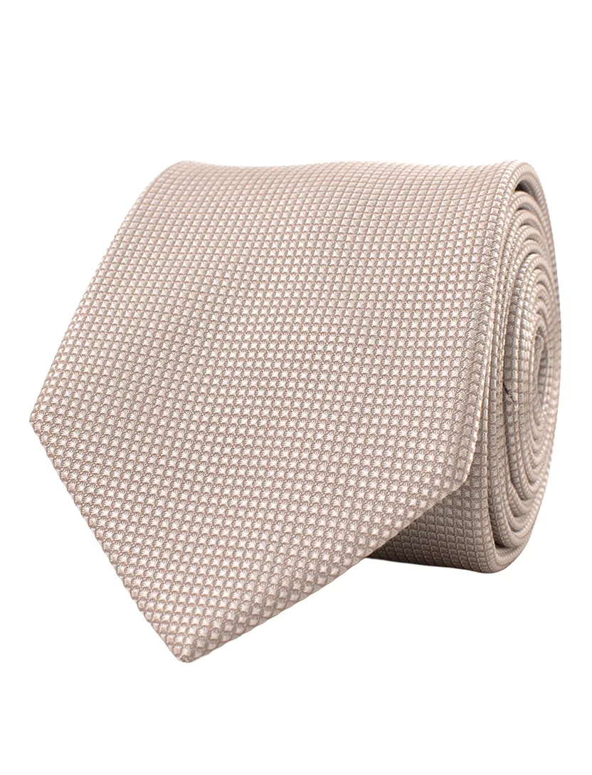 Tresanti zijde stropdas beige geprint