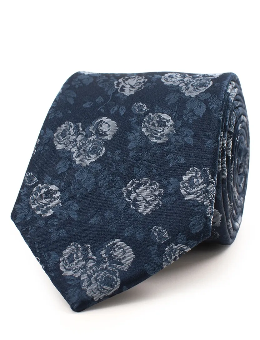 Tresanti stropdas donkerblauw geprint