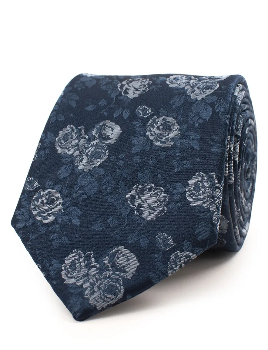 Tresanti stropdas donkerblauw geprint