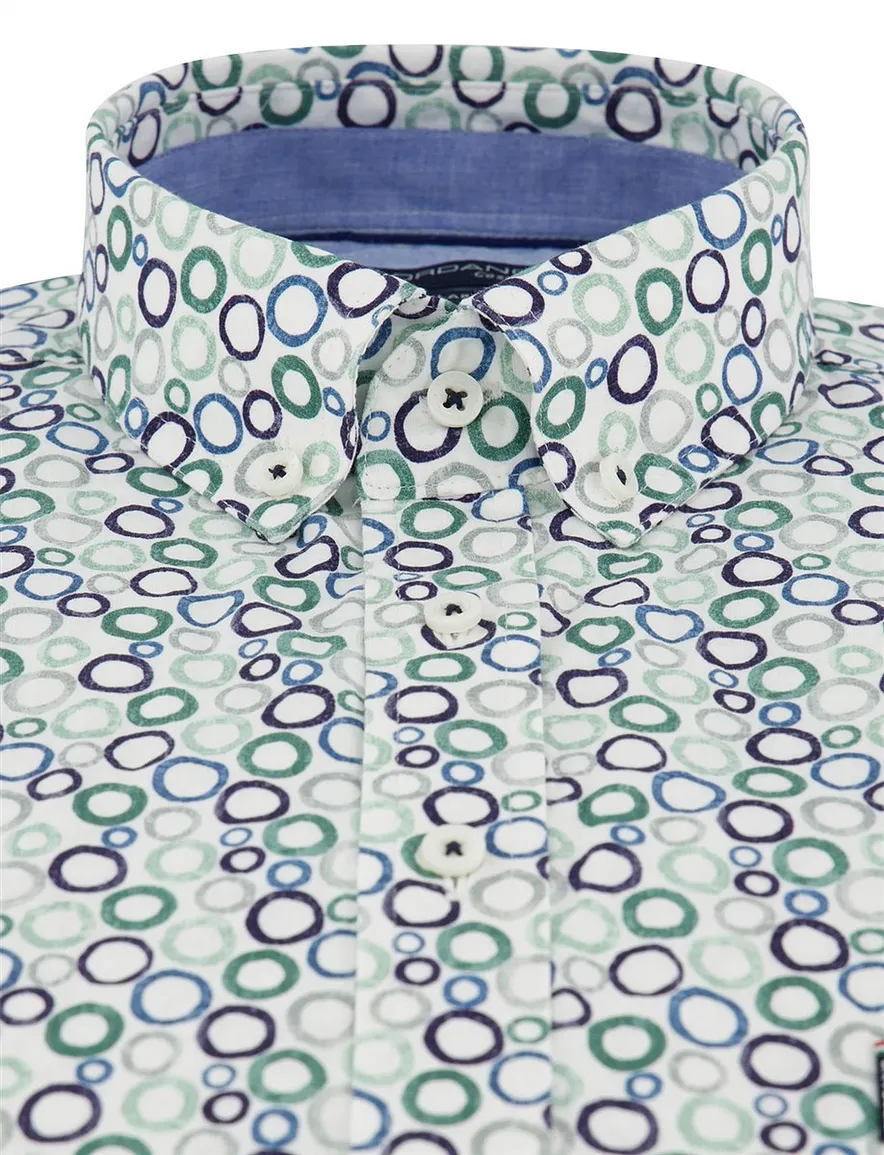 Giordano overhemd korte mouw groen blauw