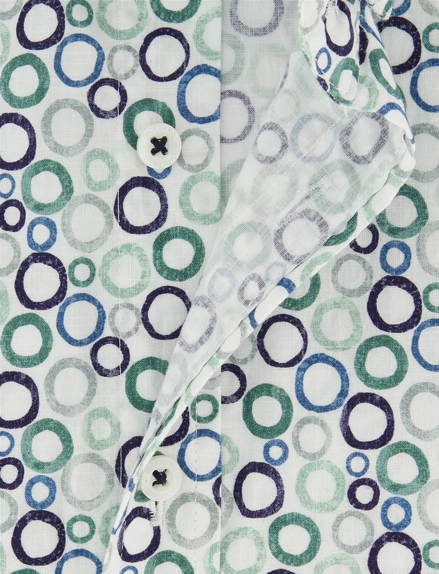Giordano overhemd korte mouw groen blauw
