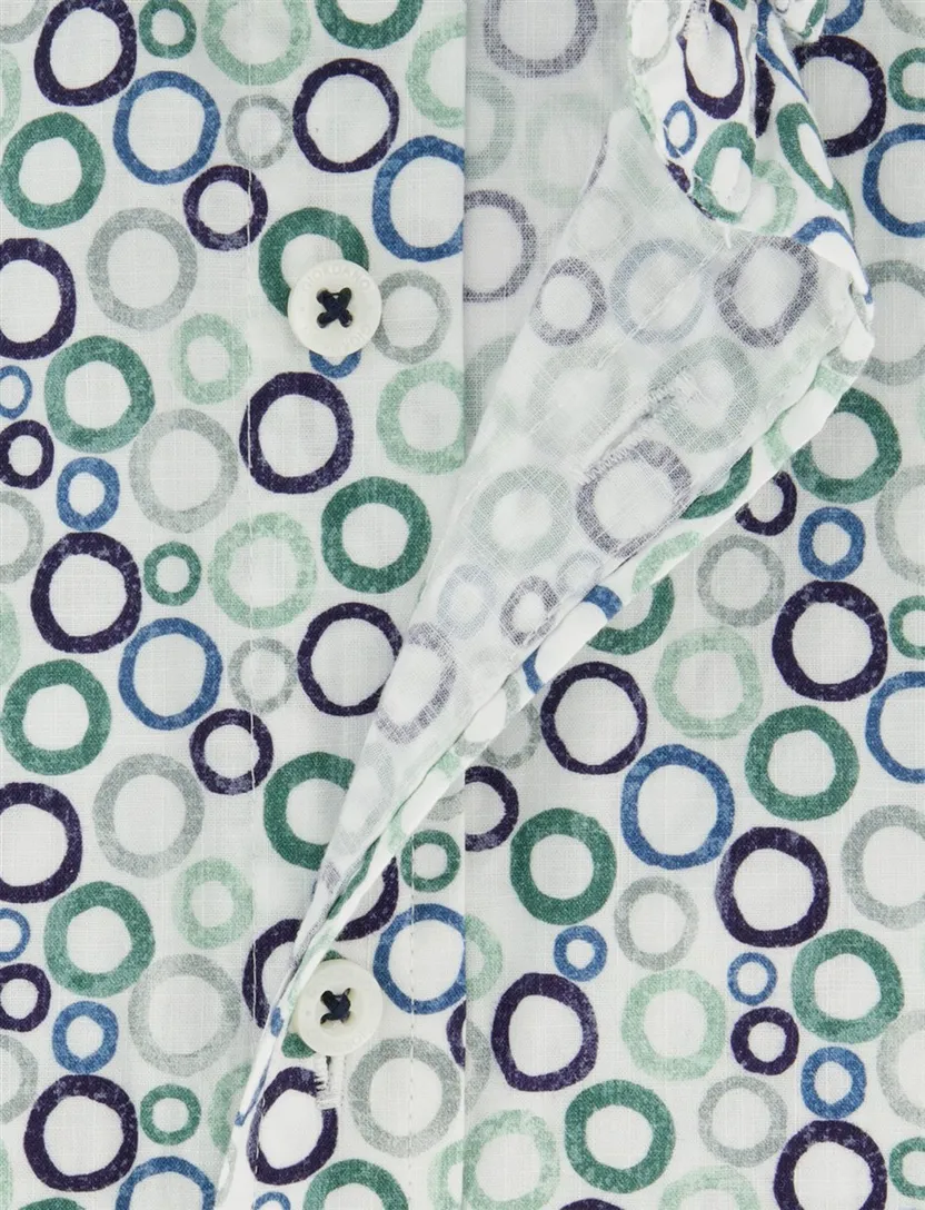Groen blauw geprint overhemd Giordano Regular Fit met stippen