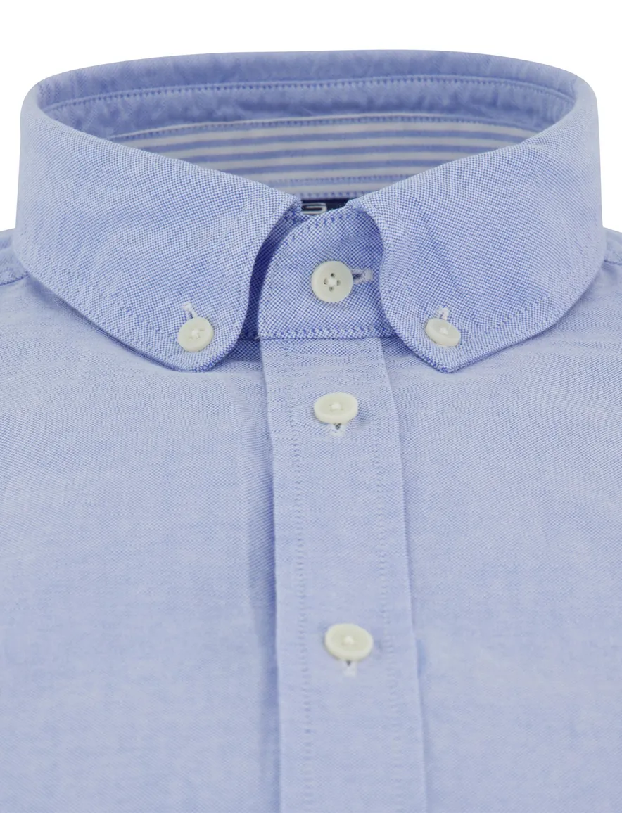 Giordano button down boord overhemd lichtblauw korte mouw