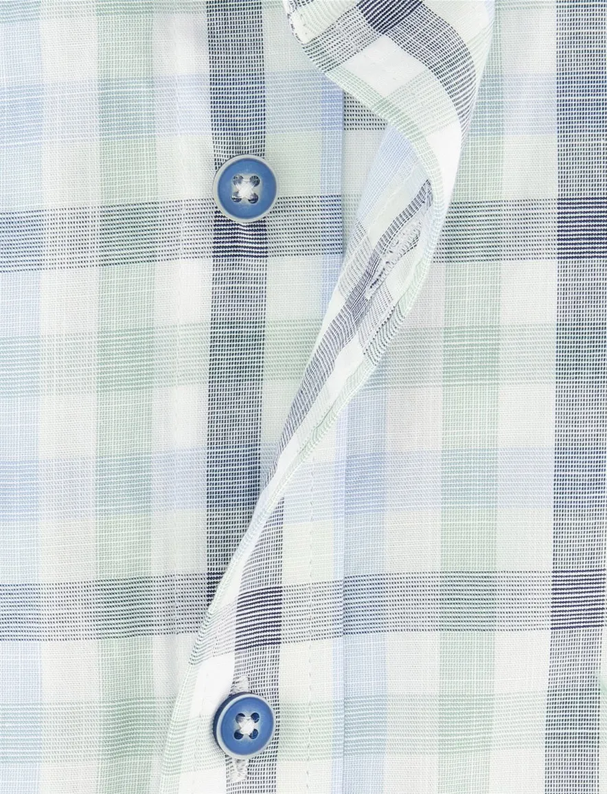 Giordano overhemd korte mouw groen Regular Fit