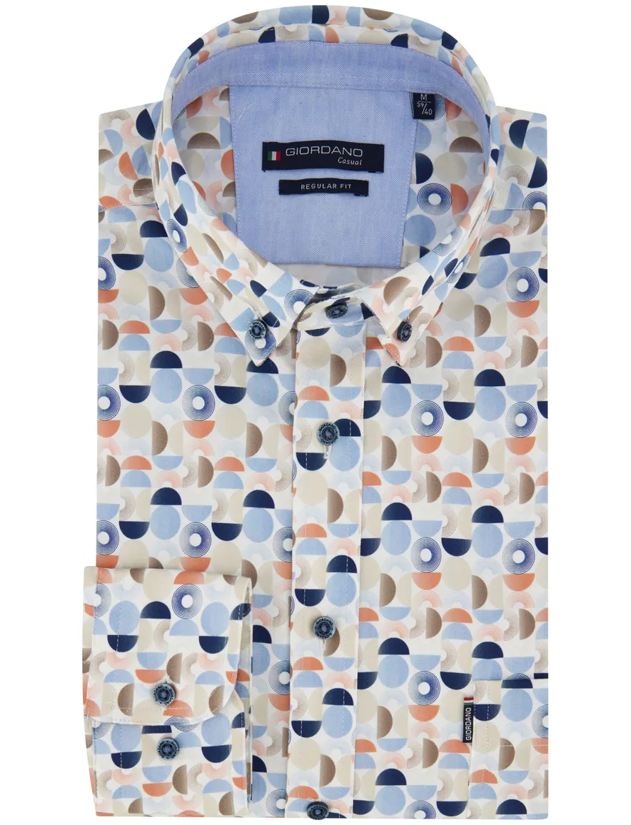 Giordano Regular Fit overhemd blauw