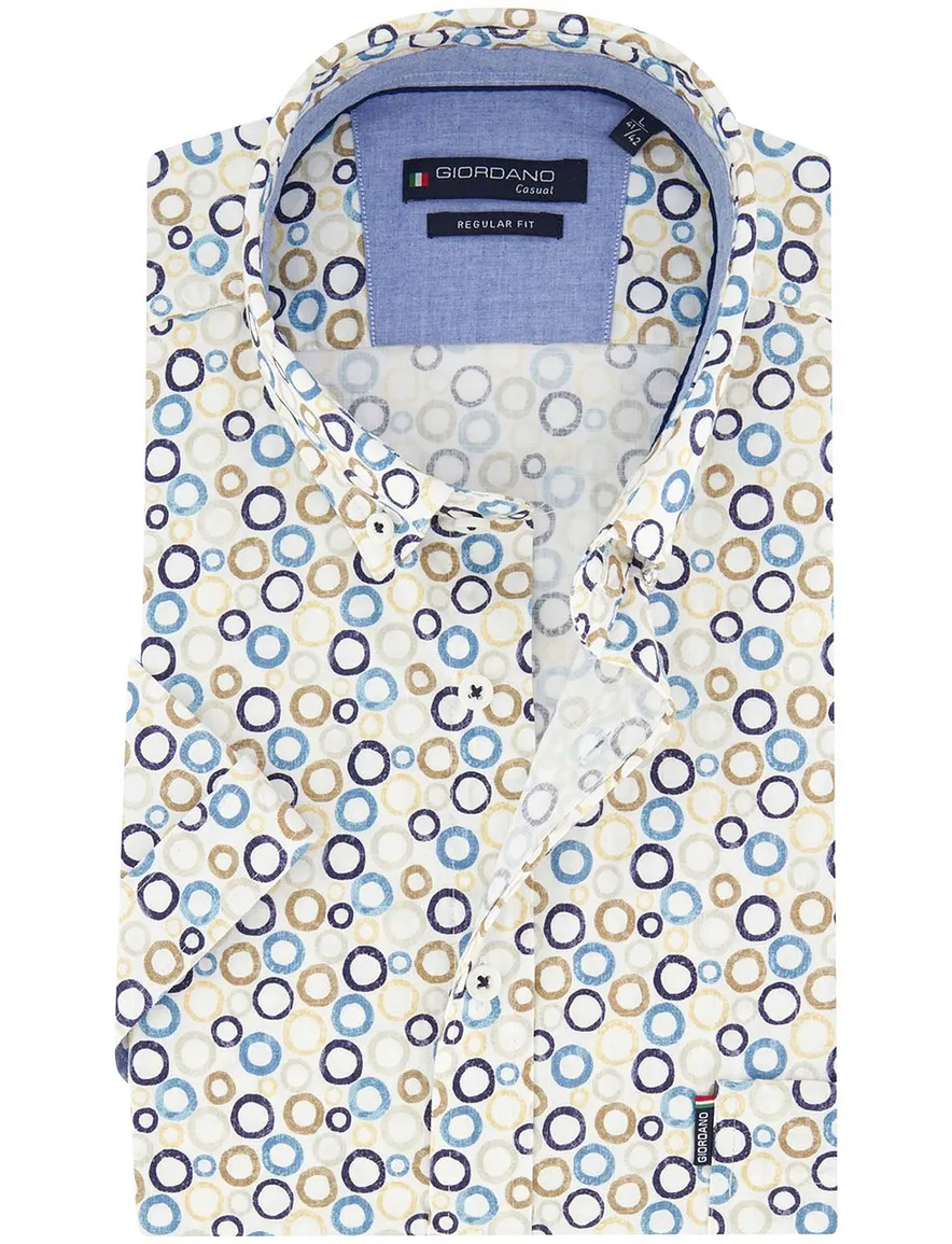 Giordano overhemd korte mouw multicolor print