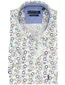 Overhemd Giordano Regular Fit blauw geprint cirkels beige