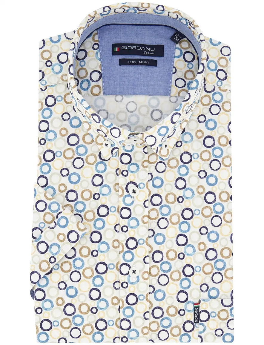 Giordano overhemd korte mouw multicolor print
