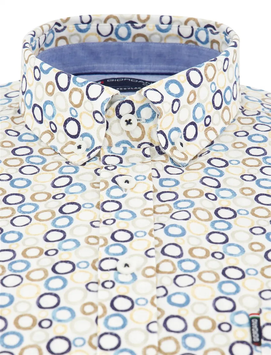 Giordano overhemd korte mouw multicolor print