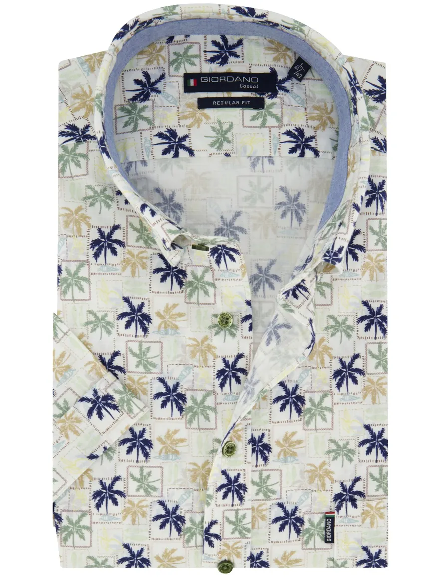 Giordano overhemd palmboom print groen km