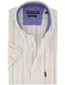 Beige gestreept korte mouw Giordano Regular Fit overhemd
