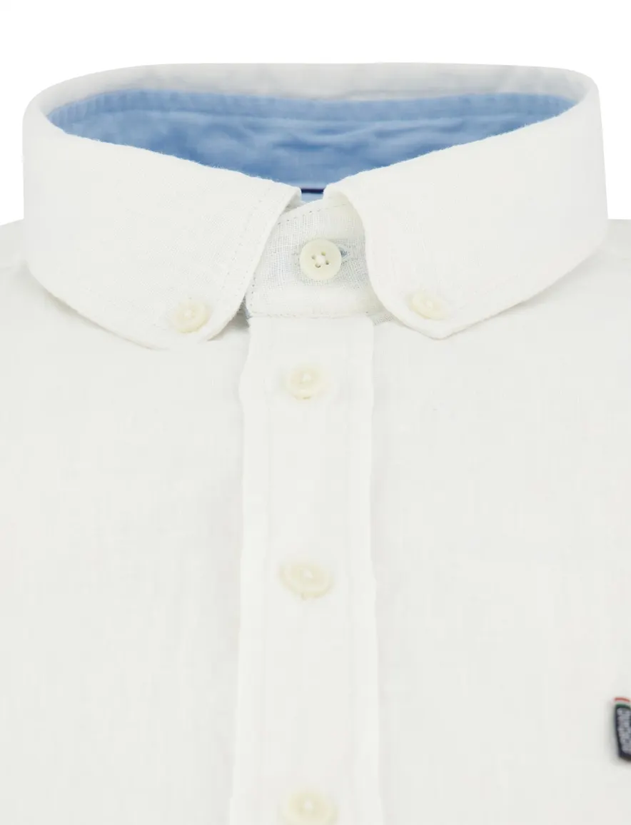 Giordano overhemd wit linnen regular fit