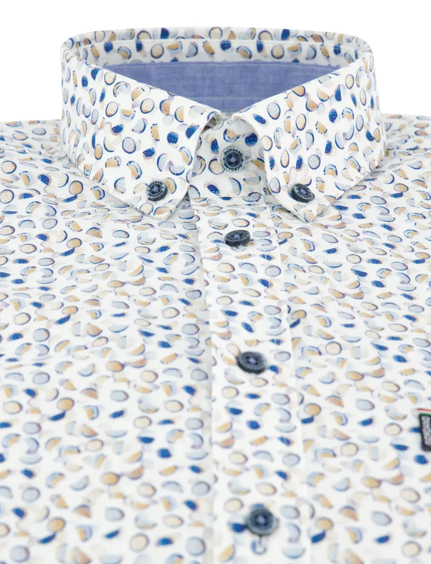 Giordano overhemd wit geprint regular fit