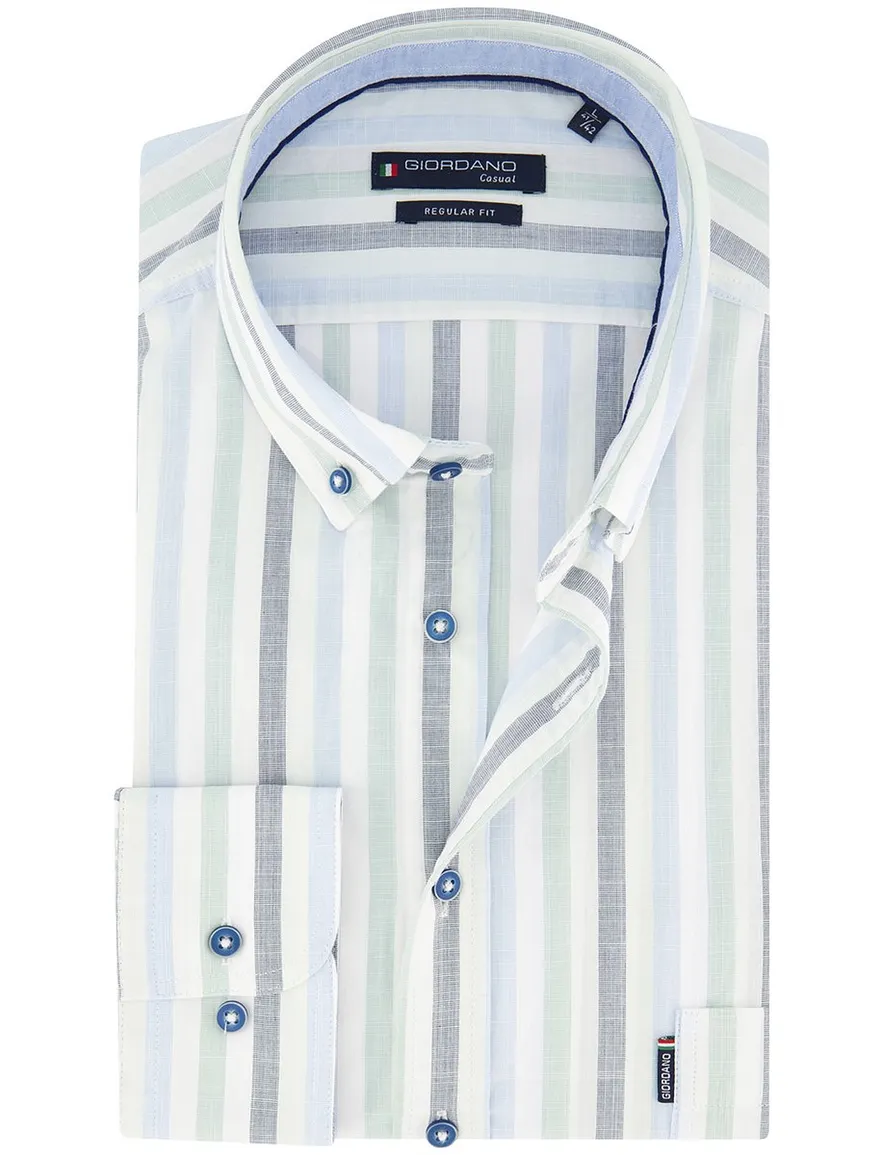Giordano overhemd gestreept Regular Fit