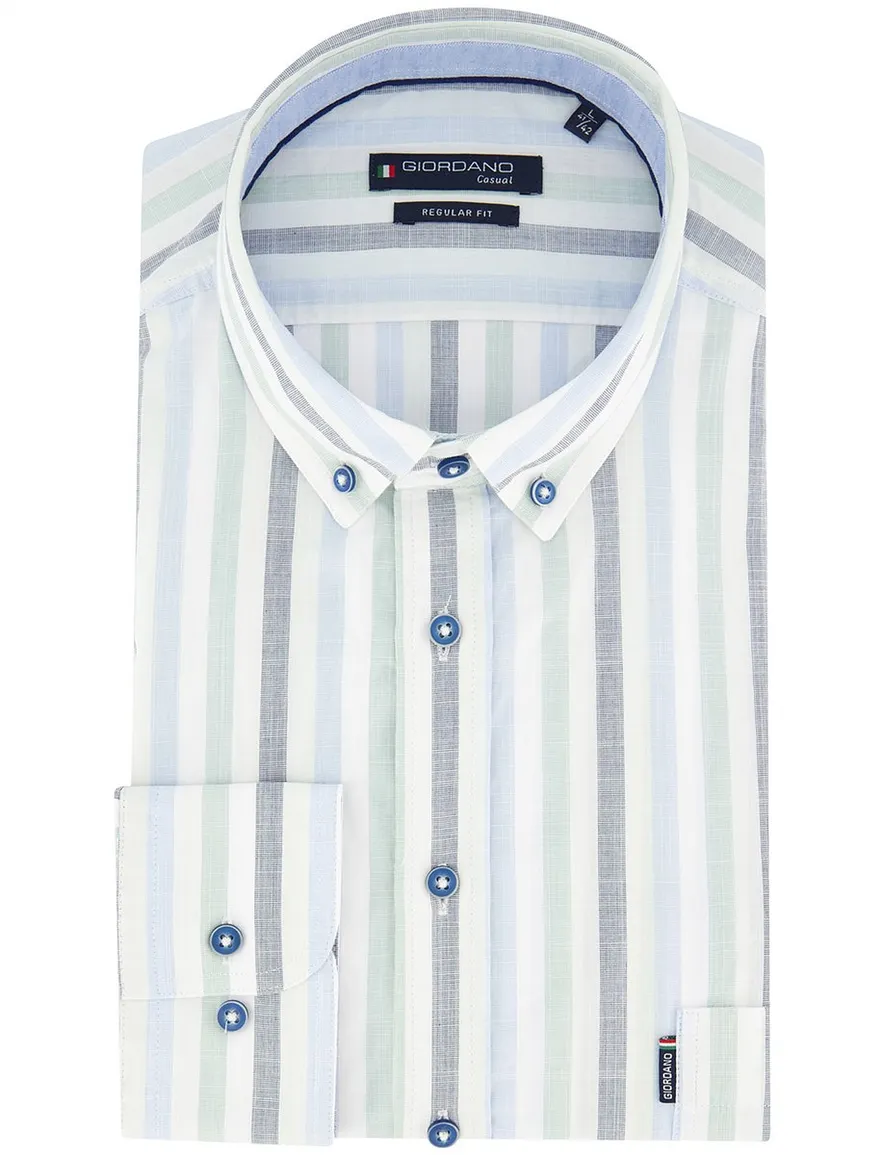 Giordano overhemd gestreept Regular Fit