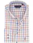 Giordano overhemd roze blauwe ruit Regular Fit
