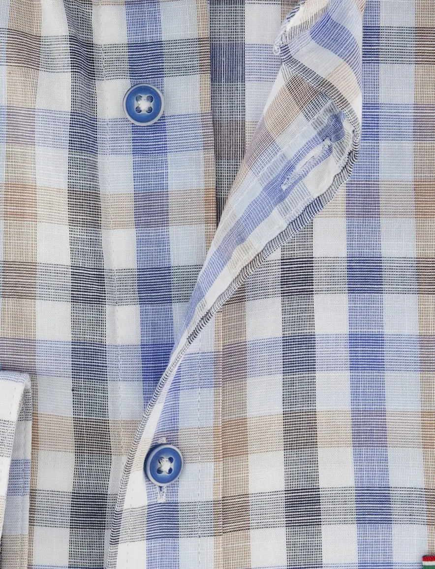 Giordano Regular Fit overhemd blauw geruit