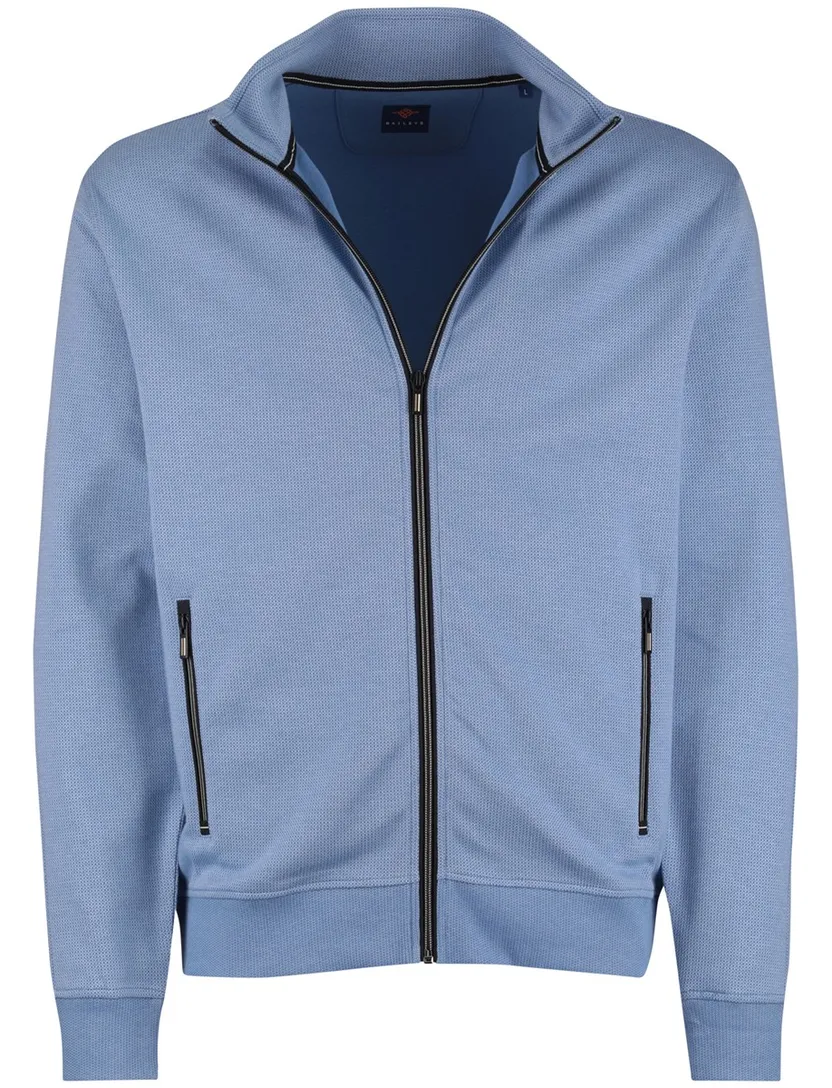 vest Baileys normale fit blauw met rits katoen