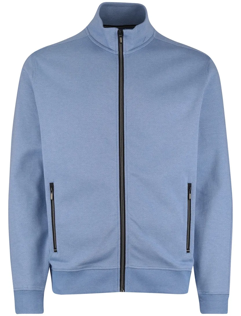 vest Baileys normale fit blauw met rits katoen
