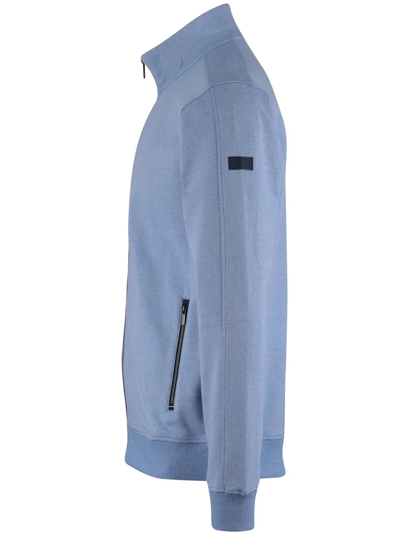 vest Baileys normale fit blauw met rits katoen