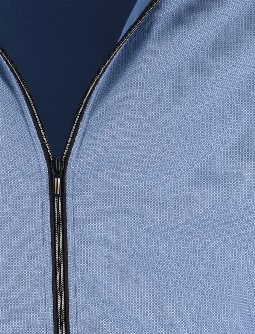 vest Baileys normale fit blauw met rits katoen