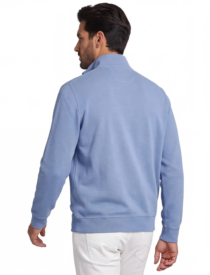 vest Baileys normale fit blauw met rits katoen