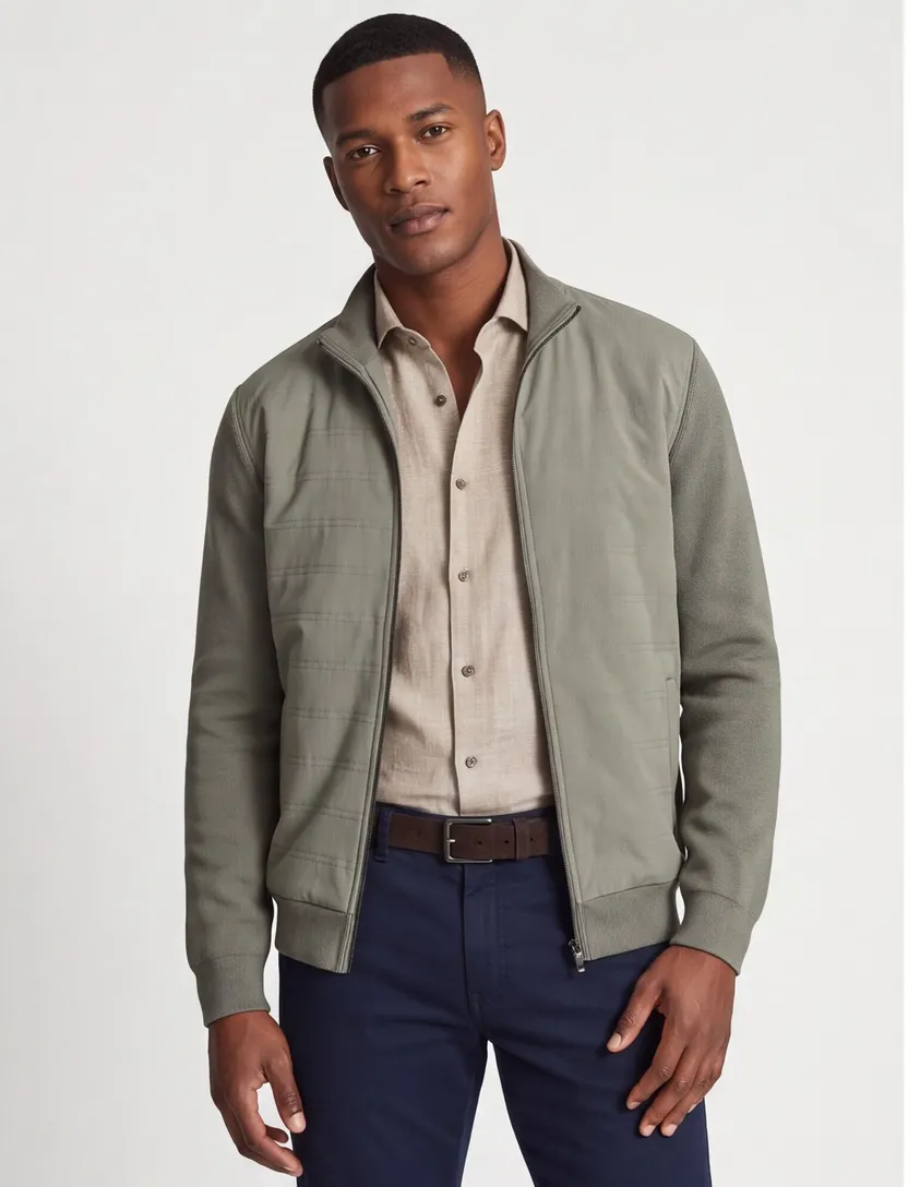 Vest Baileys outdoor groen normale fit met rits en zakken
