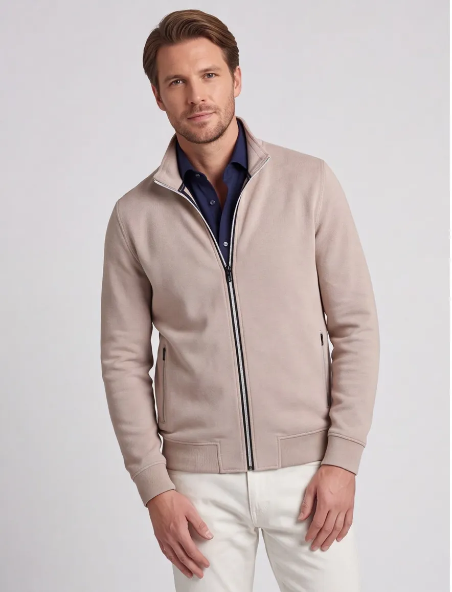 beige vest Baileys normale fit katoen