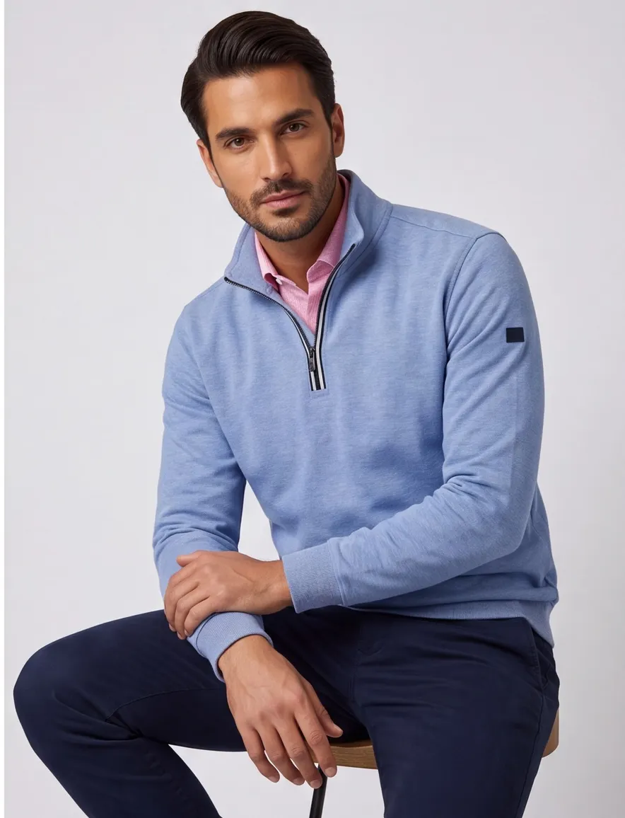 Baileys half zip trui blauw