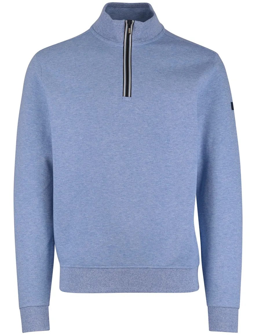 Baileys trui blauw half zip normale fit