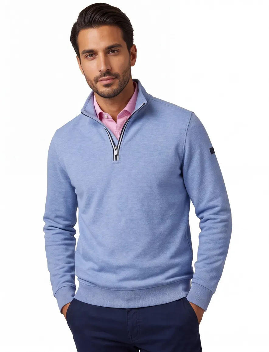 Baileys half zip trui blauw