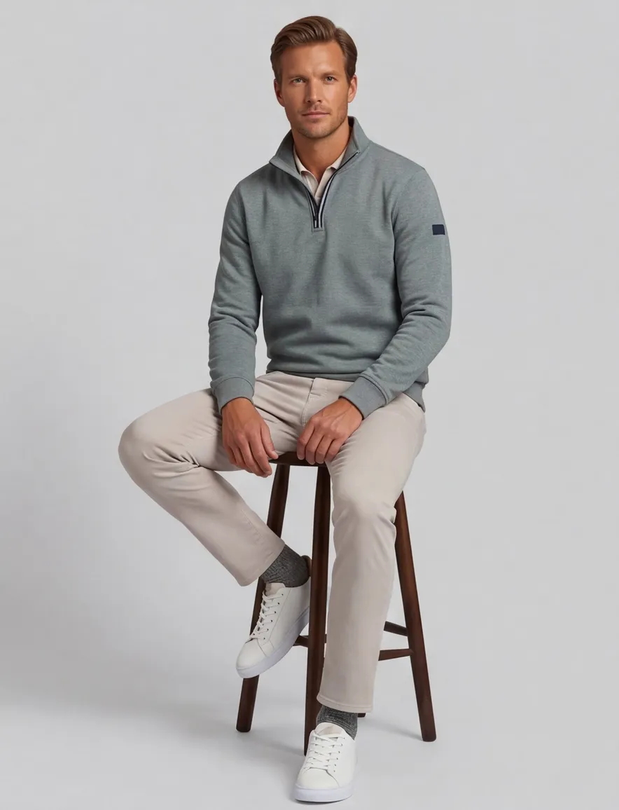 groene trui Baileys half zip