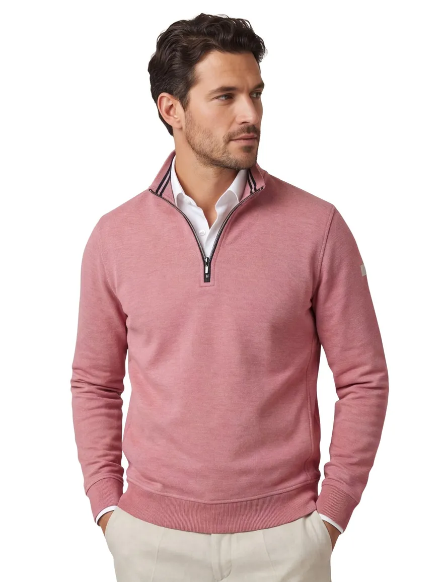 roze trui Baileys half zip normale fit