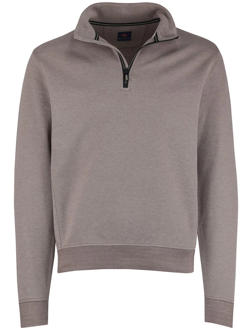 Baileys half zip trui grijs katoen