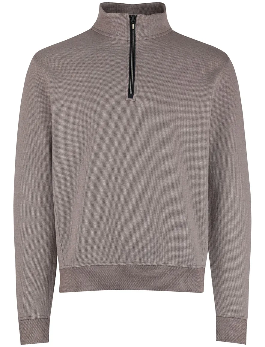 grijs trui half zip Baileys 100% katoen