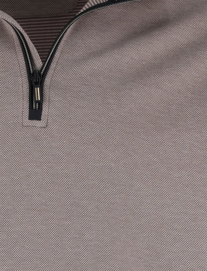 grijs trui half zip Baileys 100% katoen